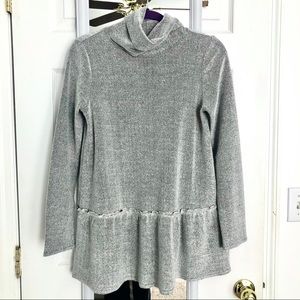 Anthropologie Black and White Peplum Sweater